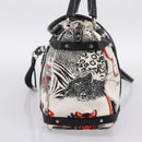 Salvatore Ferragamo Hand Bag Canvas 2way White Silver Auth 198313A-4