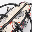 Salvatore Ferragamo Hand Bag Canvas 2way White Silver Auth 198313A-6