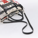 Salvatore Ferragamo Hand Bag Canvas 2way White Silver Auth 198313A-8