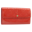 LOUIS VUITTON Vernis Portefeuille Sarah Wallet Orenge Sunset M93634 Auth 198315A-1