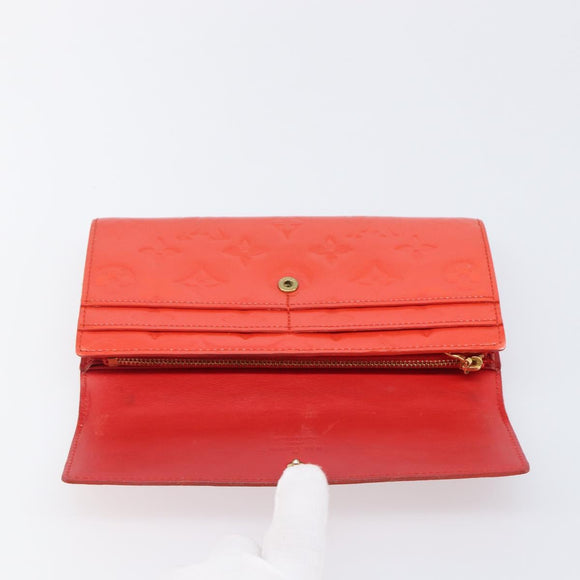 LOUIS VUITTON Vernis Portefeuille Sarah Wallet Orenge Sunset M93634 Auth 198315A