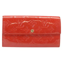 LOUIS VUITTON Vernis Portefeuille Sarah Wallet Orenge Sunset M93634 Auth 198315A-13