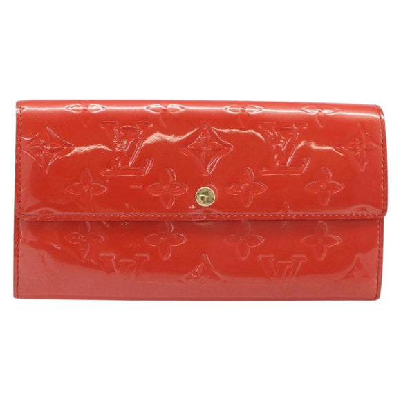 LOUIS VUITTON Vernis Portefeuille Sarah Wallet Orenge Sunset M93634 Auth 198315A