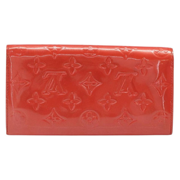 LOUIS VUITTON Vernis Portefeuille Sarah Wallet Orenge Sunset M93634 Auth 198315A