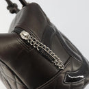 CHANEL Cambon Line Matelasse Bowling Bag Leather Dark Brown CC Auth 198322SAV-15