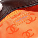 CHANEL Cambon Line Matelasse Bowling Bag Leather Dark Brown CC Auth 198322SAV-16