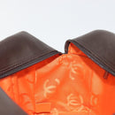 CHANEL Cambon Line Matelasse Bowling Bag Leather Dark Brown CC Auth 198322SAV-19