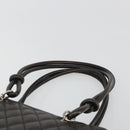 CHANEL Cambon Line Matelasse Bowling Bag Leather Dark Brown CC Auth 198322SAV-8