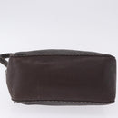 FENDI Celeria Shoulder Bag Leather Brown Silver Auth 198325-5