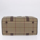 Burberrys Nova Check Boston Bag Canvas Beige Gold Tone Auth 198326-10