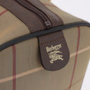 Burberrys Nova Check Boston Bag Canvas Beige Gold Tone Auth 198326-17