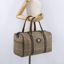 Burberrys Nova Check Boston Bag Canvas Beige Gold Tone Auth 198326-22