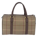 Burberrys Nova Check Boston Bag Canvas Beige Gold Tone Auth 198326-3