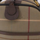 Burberrys Nova Check Boston Bag Canvas Beige Gold Tone Auth 198326-6