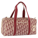 Christian Dior Trotter Boston Bag PVC Leather Red White Auth 198330-1