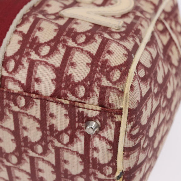 Christian Dior Trotter Boston Bag PVC Leather Red White Auth 198330