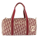 Christian Dior Trotter Boston Bag PVC Leather Red White Auth 198330-2
