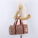 Christian Dior Trotter Boston Bag PVC Leather Red White Auth 198330-23