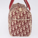 Christian Dior Trotter Boston Bag PVC Leather Red White Auth 198330-4
