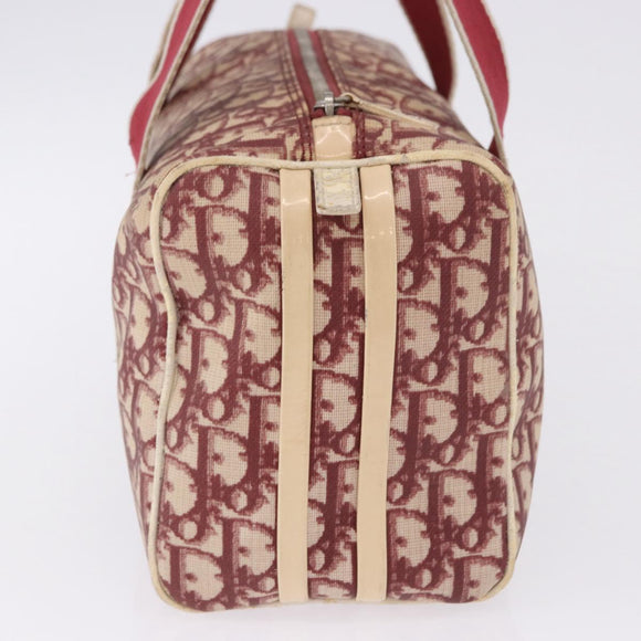 Christian Dior Trotter Boston Bag PVC Leather Red White Auth 198330