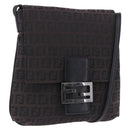 FENDI Zucchino Canvas Mamma Baguette Shoulder Bag Brown 8BT075 Auth 198331V-1