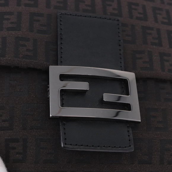 FENDI Zucchino Canvas Mamma Baguette Shoulder Bag Brown 8BT075 Auth 198331V