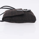 FENDI Zucchino Canvas Mamma Baguette Shoulder Bag Brown 8BT075 Auth 198331V-4