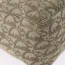 Christian Dior Trotter Canvas Tote Bag Green Silver Auth 198332-12