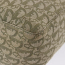 Christian Dior Trotter Canvas Tote Bag Green Silver Auth 198332-13