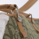 Christian Dior Trotter Canvas Tote Bag Green Silver Auth 198332-16