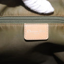 Christian Dior Trotter Canvas Tote Bag Green Silver Auth 198332-17