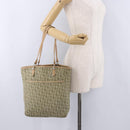 Christian Dior Trotter Canvas Tote Bag Green Silver Auth 198332-25