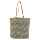Christian Dior Trotter Canvas Tote Bag Green Silver Auth 198332-3