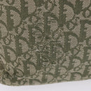 Christian Dior Trotter Canvas Tote Bag Green Silver Auth 198332-4