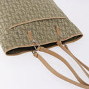 Christian Dior Trotter Canvas Tote Bag Green Silver Auth 198332-7