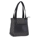 GUCCI GG Canvas Tote Bag Black Silver 28893 Auth 198333-1