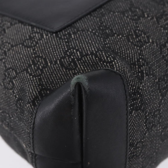 GUCCI GG Canvas Tote Bag Black Silver 28893 Auth 198333