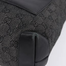 GUCCI GG Canvas Tote Bag Black Silver 28893 Auth 198333-11