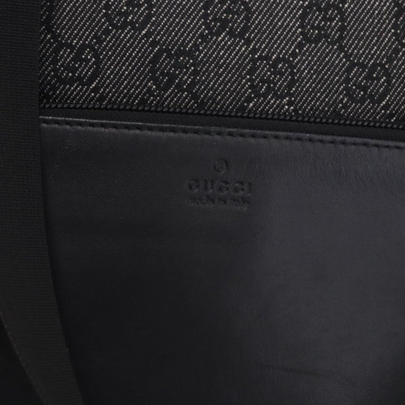 GUCCI GG Canvas Tote Bag Black Silver 28893 Auth 198333
