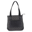 GUCCI GG Canvas Tote Bag Black Silver 28893 Auth 198333-2
