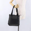 GUCCI GG Canvas Tote Bag Black Silver 28893 Auth 198333-24