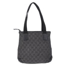 GUCCI GG Canvas Tote Bag Black Silver 28893 Auth 198333-3