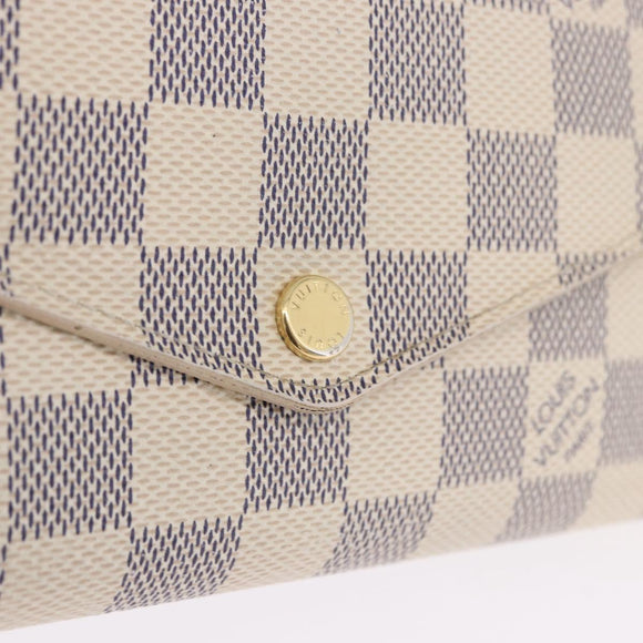LOUIS VUITTON Damier Azur Portefeuille Sarah Long Wallet N61735 LV Auth 198336V