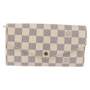 LOUIS VUITTON Damier Azur Portefeuille Sarah Long Wallet N61735 LV Auth 198336V-13