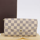 LOUIS VUITTON Damier Azur Portefeuille Sarah Long Wallet N61735 LV Auth 198336V-12