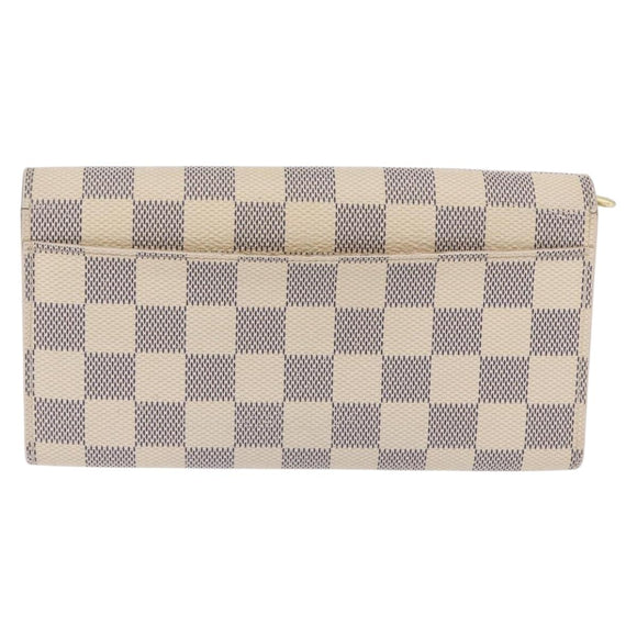 LOUIS VUITTON Damier Azur Portefeuille Sarah Long Wallet N61735 LV Auth 198336V