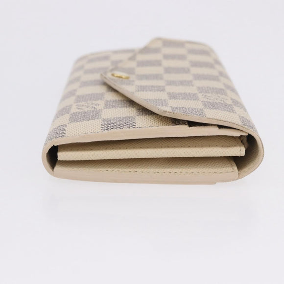 LOUIS VUITTON Damier Azur Portefeuille Sarah Long Wallet N61735 LV Auth 198336V
