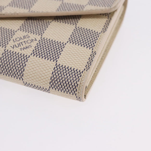 LOUIS VUITTON Damier Azur Portefeuille Sarah Long Wallet N61735 LV Auth 198336V