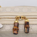 GUCCI GG Canvas Guccissima Horsebit Bamboo Bag Leather Ivory 159398 Auth 198338V-14