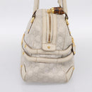 GUCCI GG Canvas Guccissima Horsebit Bamboo Bag Leather Ivory 159398 Auth 198338V-4